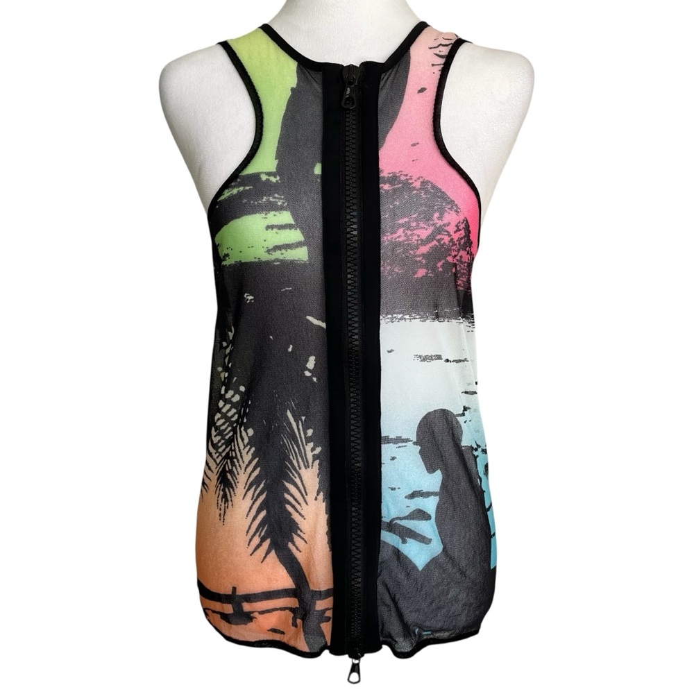 RARE Vintage Jean Paul Gaultier Soleil 90s Y2K Sheer Mesh Swim Tank Top Shirt M - Picture 9 of 9